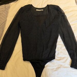 Abercrombie Black Long Sleeve Bodysuit